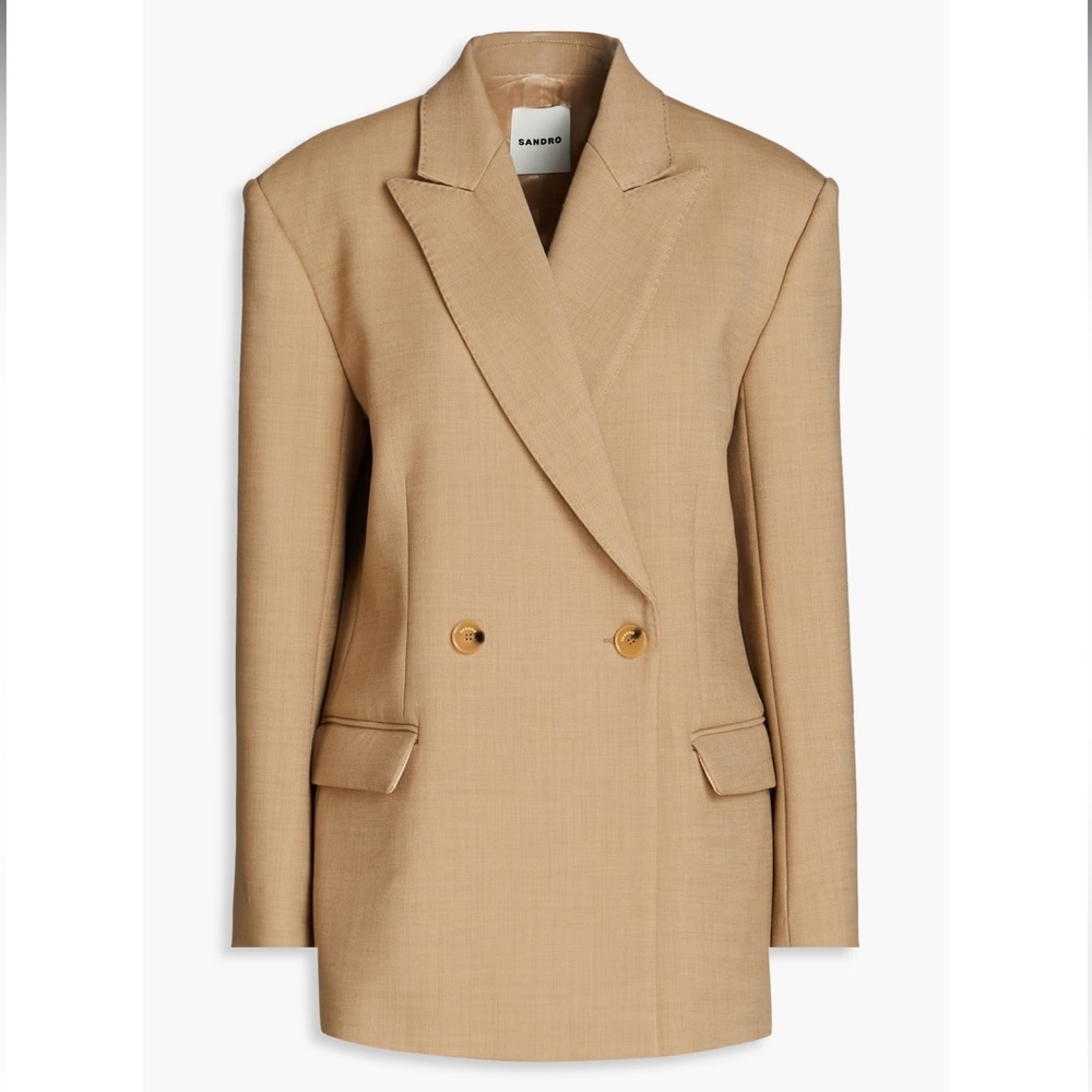 Sandro double breasted twill blazer
